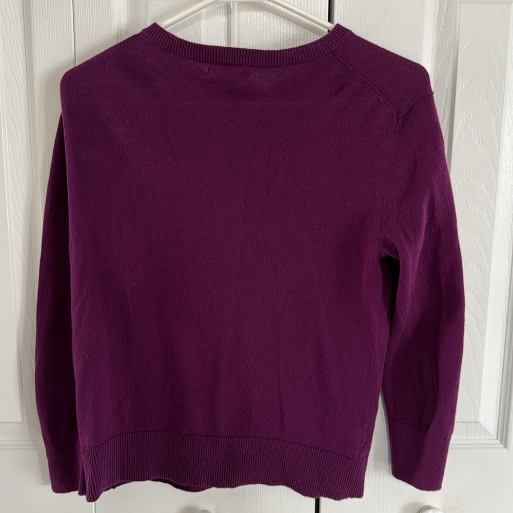 *LIKE NEW* GAP Plum Colored Cotton Button-Down Cardigan Sweater - Size M - Picture 5 of 8
